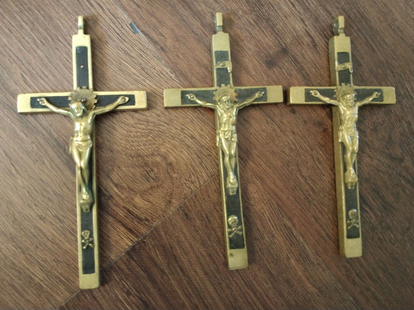 Antique Catholic Pectoral Crucifix W/ Skull Crossbones Nun LARGE