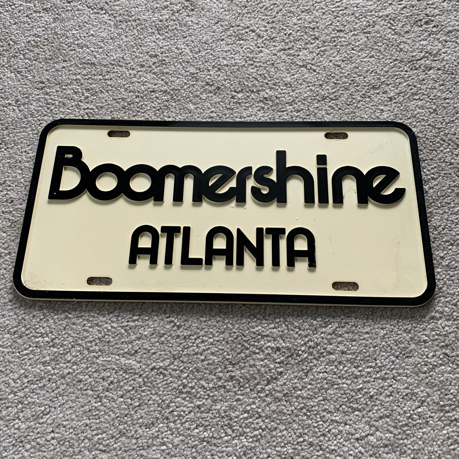 Vintage Boomershine Atlanta Dealership Booster License Plate Georgia
