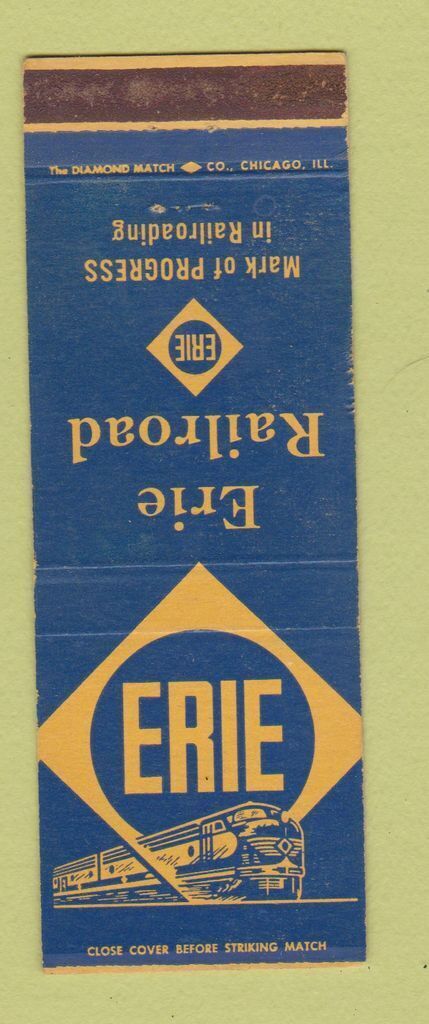 Matchbook Cover - Erie Railroad Mark of Progress