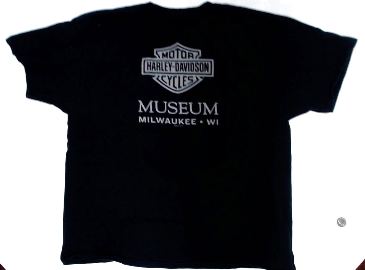 VINTAGE HARLEY DAVIDSON MUSEUM MILWAUKEE, WI , POCKET XL T-SHIRT BLACK