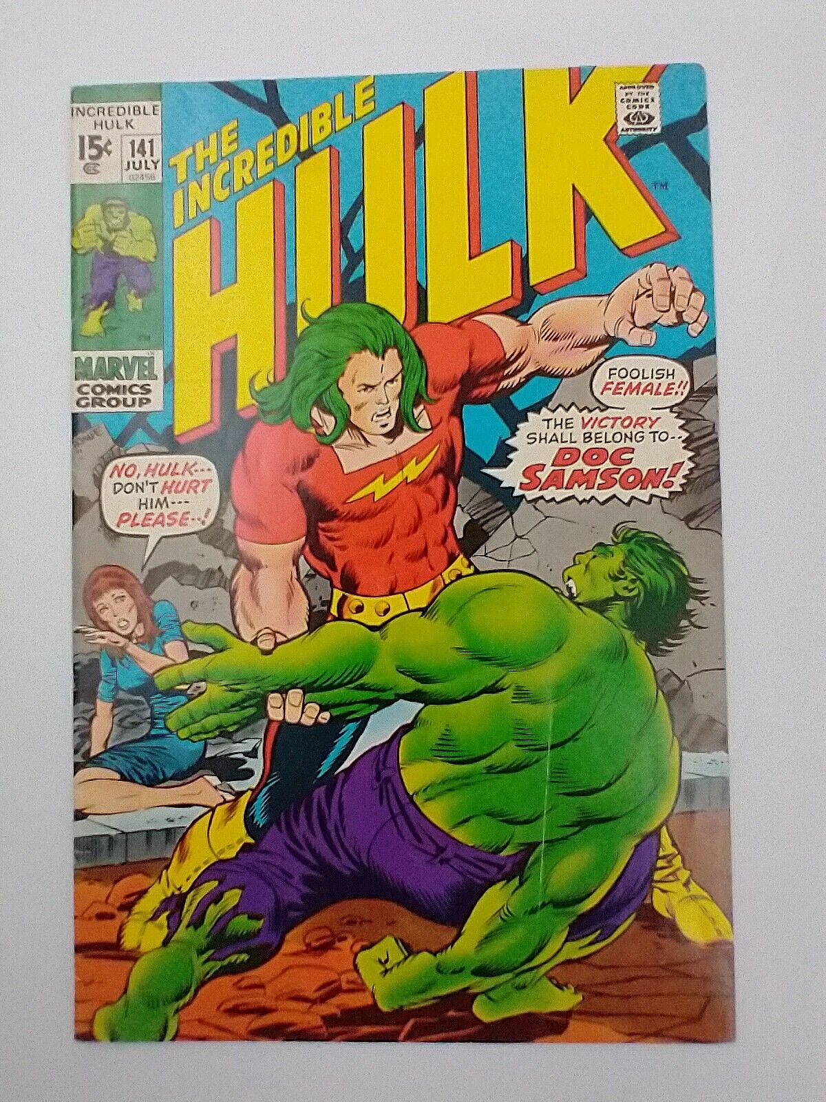 Marvel. Incredible Hulk #141. First Appearance, Cover,  & Origin of Doc Samson.