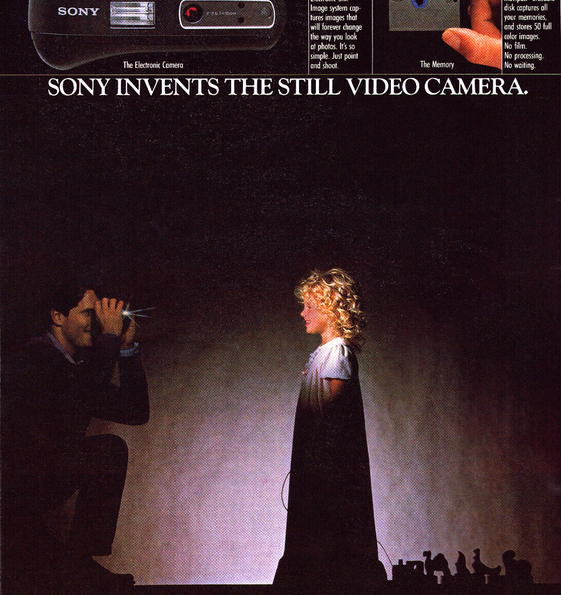 1989 Sony Mavica Still Video Camera Vtg Magazine Print Ad READ