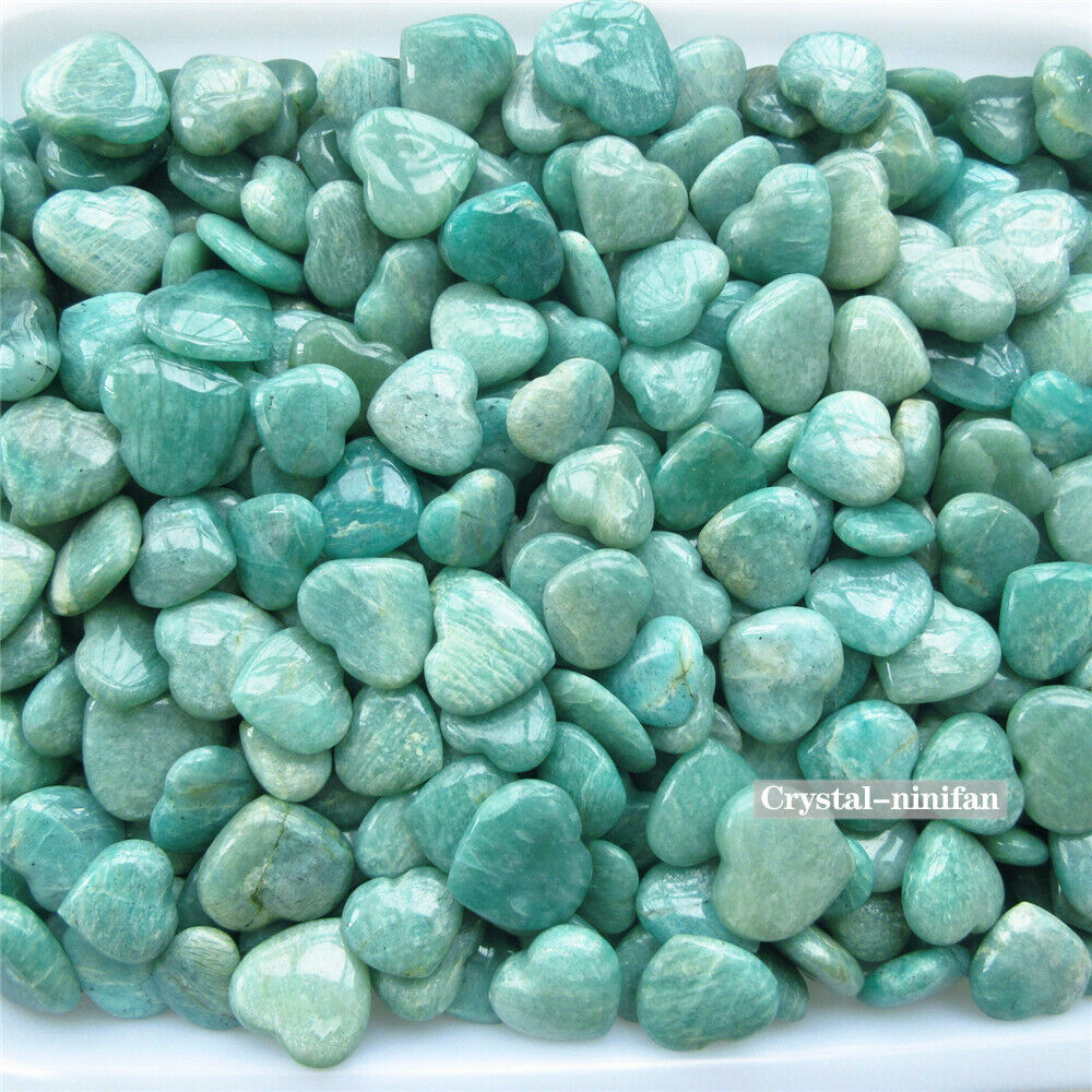 1/2lb 12-18PCS Natural Amazonite Crystal Bulk Heart Stones Mineral Reiki Healing