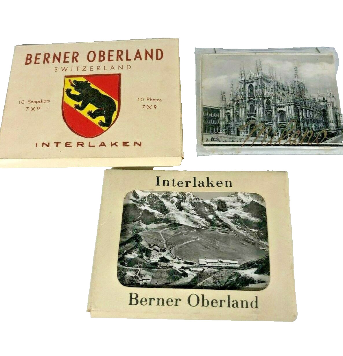 Vintage Mid-Century  Souvenir Photo Cards from Switzerland and Milan