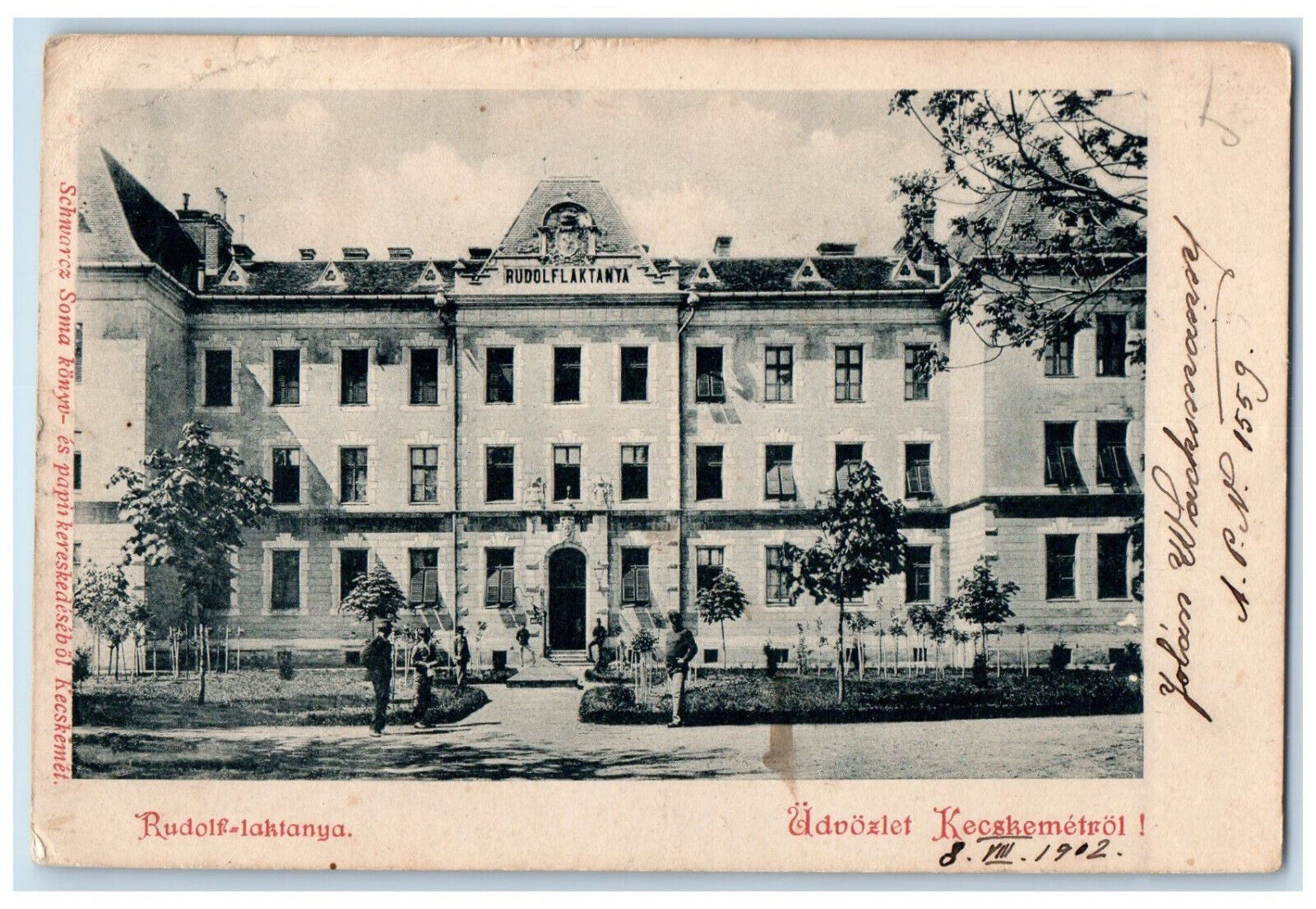 Hungary Postcard Rudolf Barracks Greetings from Kecskemet 1902 Antique