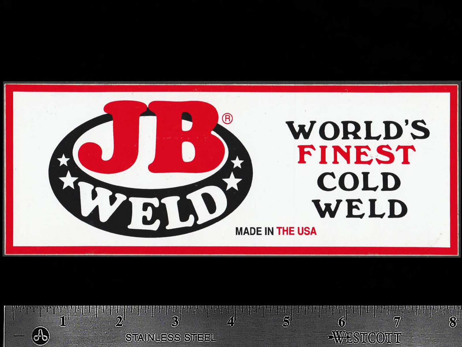 J-B WELD World’s Finest Cold Weld - Original Vintage Racing Decal/Sticker