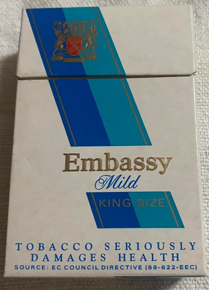 Vintage Embassy Mild Filter Cigarette Cigarettes Cigarette Paper Box Empty