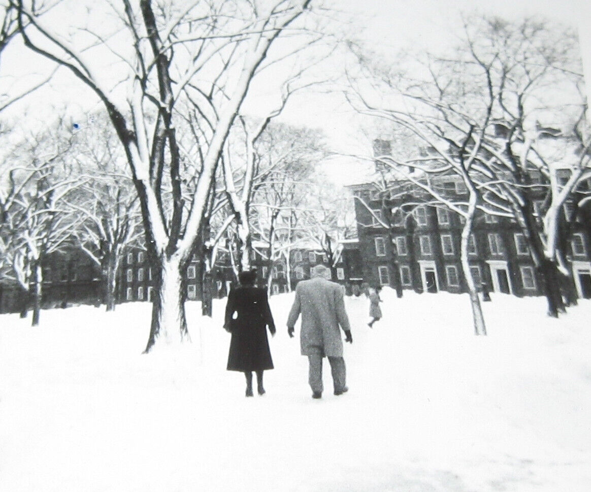 Vintage 1950s Harvard Yard Photo w Aunt Evelyn & Ted at Harvard University 3.5\