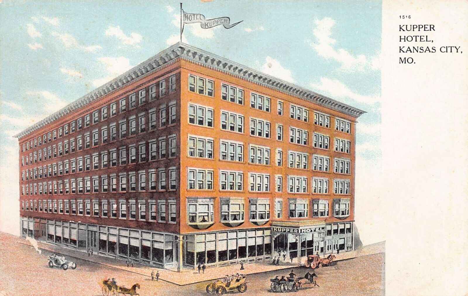 Kupper Hotel, Kansas City, Missouri, Early Postcard, Unused