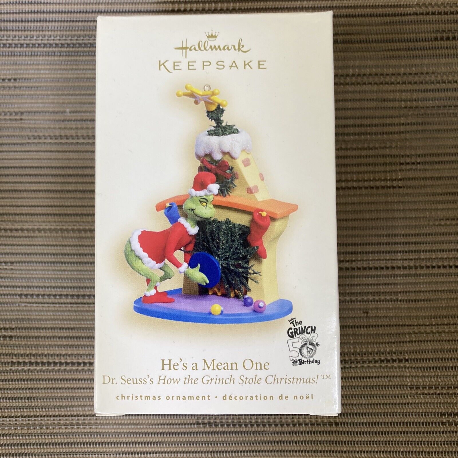 Hallmark 2007 50th Anniv How the Grinch Stole Christmas He\'s a Mean One Ornament