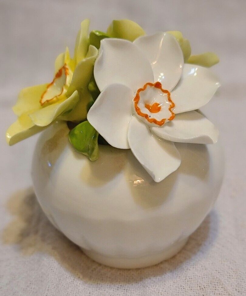 Vintage Royal Dover Bone China Flowers & Vase Handmade England