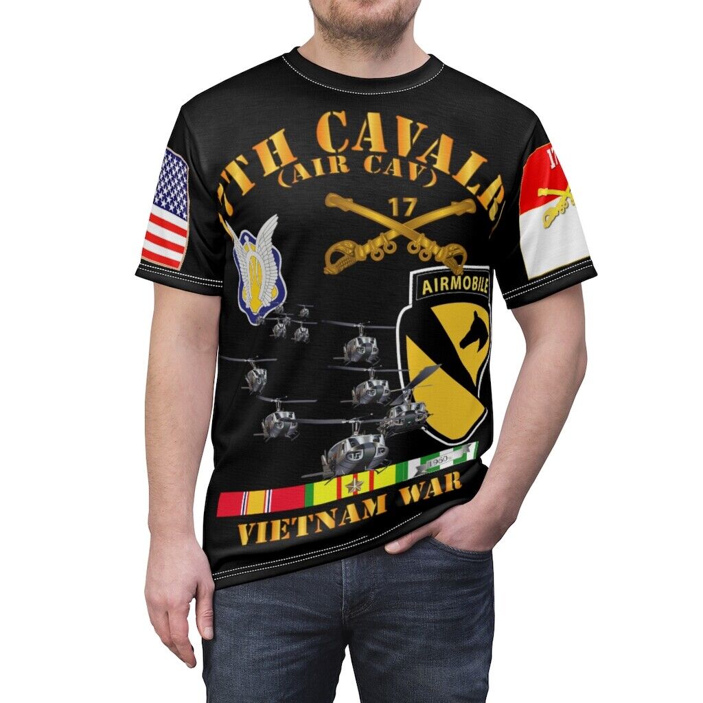 All Over Printing - 17th Cavalry - Vietnam Vet with 17th Cav Hat with L/R Sleeve
