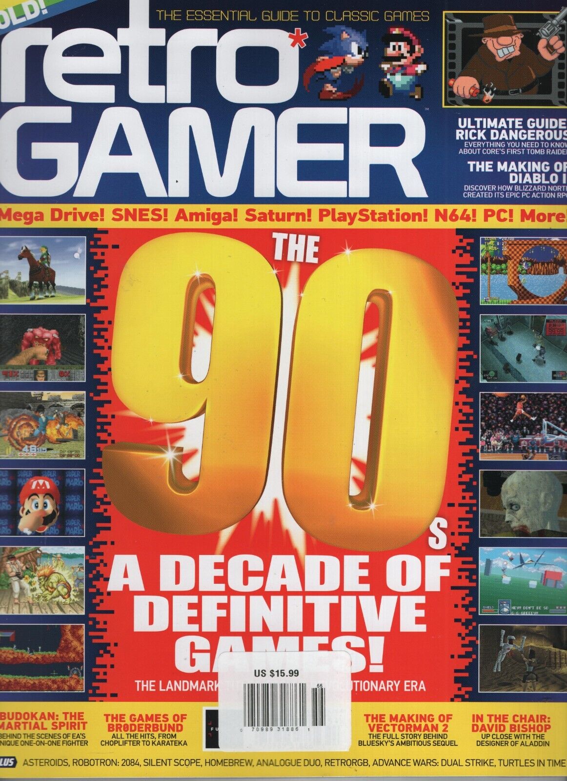 THE 90\'S DECADE OF DEFINITIVE GAMES RETRO GAMER MAGAZINE ISSUE #255 UK 2024