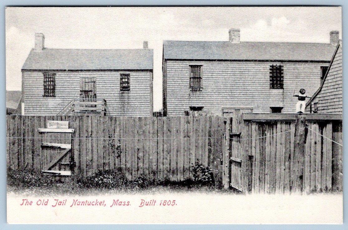 Pre-1907 OLD JAIL BUILT 1805*NANTUCKET MASS*METROPOLITAN NEWS CO BOSTON POSTCARD