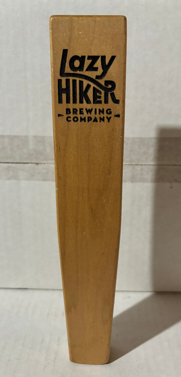 LAZY HIKER BREWING COMPANY FRANKLIN, N.C. NATURAL WOOD BEER TAP HANDLE