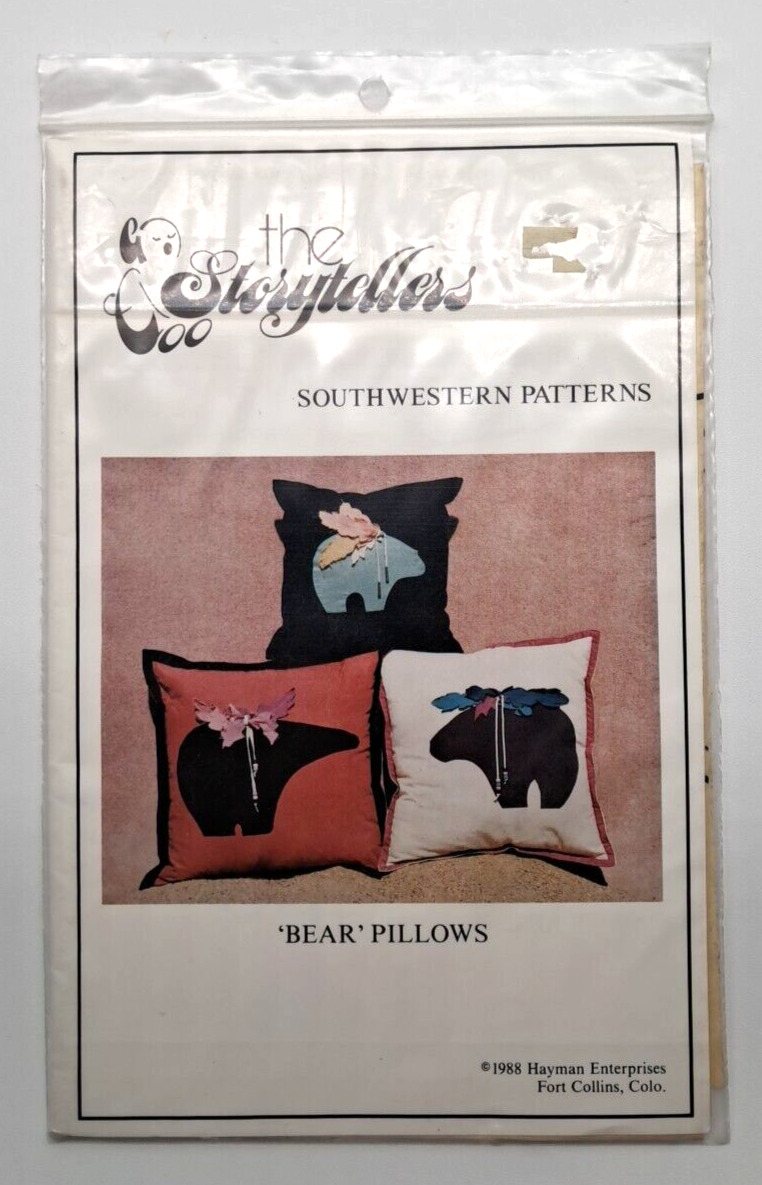 Vintage 1988 UNCUT from The Storytellers Southwestern Patterns - 3 BEAR PILLOWS