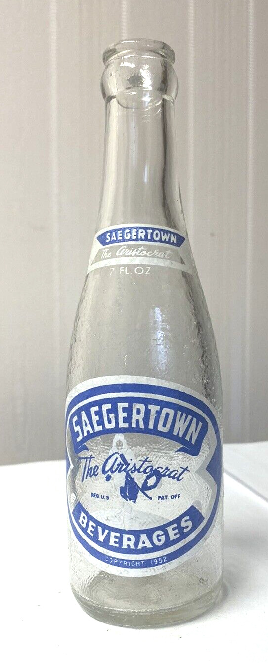 Vintage Soda Pop  Bottle , ACL  Saegertown , Saegertown, Pa.  b -   7  oz