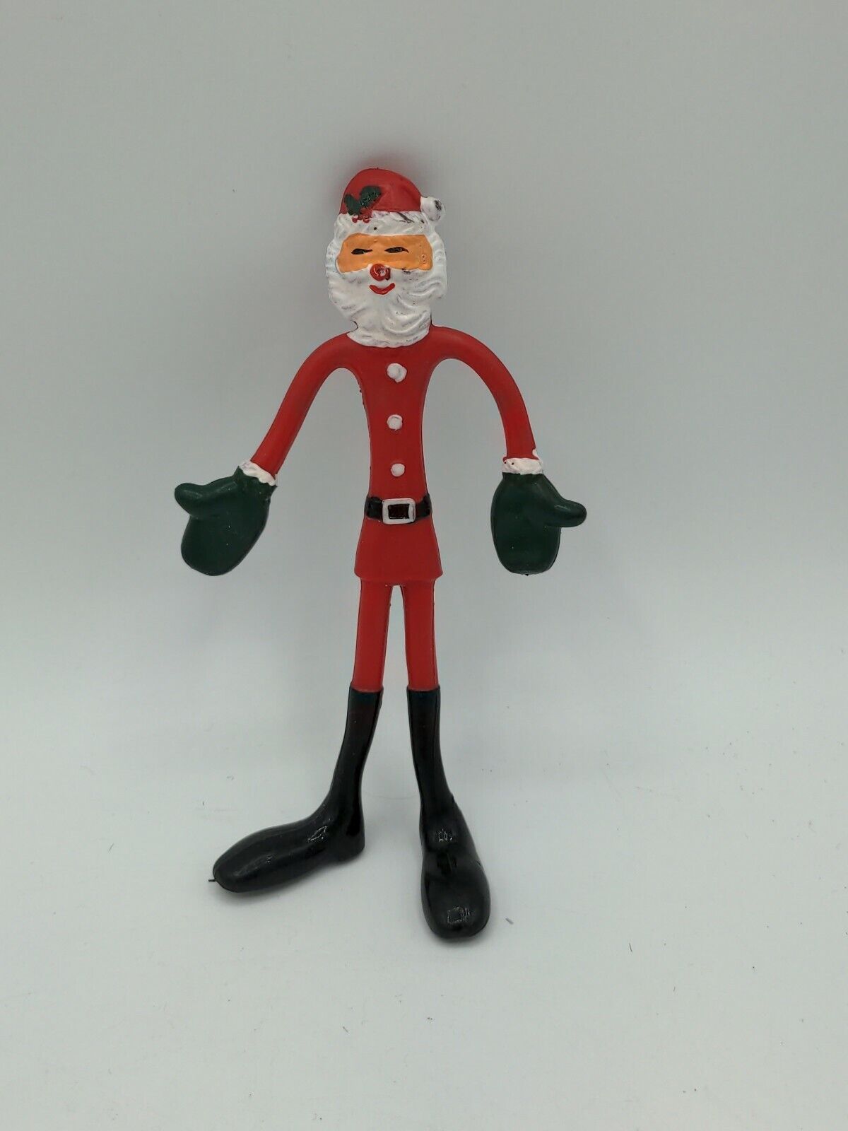 Vintage 1979 AMSCAN Bendy Santa Claus Toy Figurine 5 Inches Tall