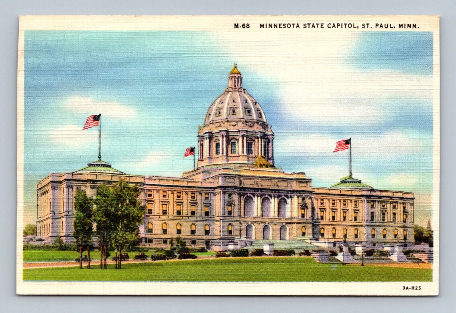 Postcard MN St Paul Minnesota State Capitol Linen
