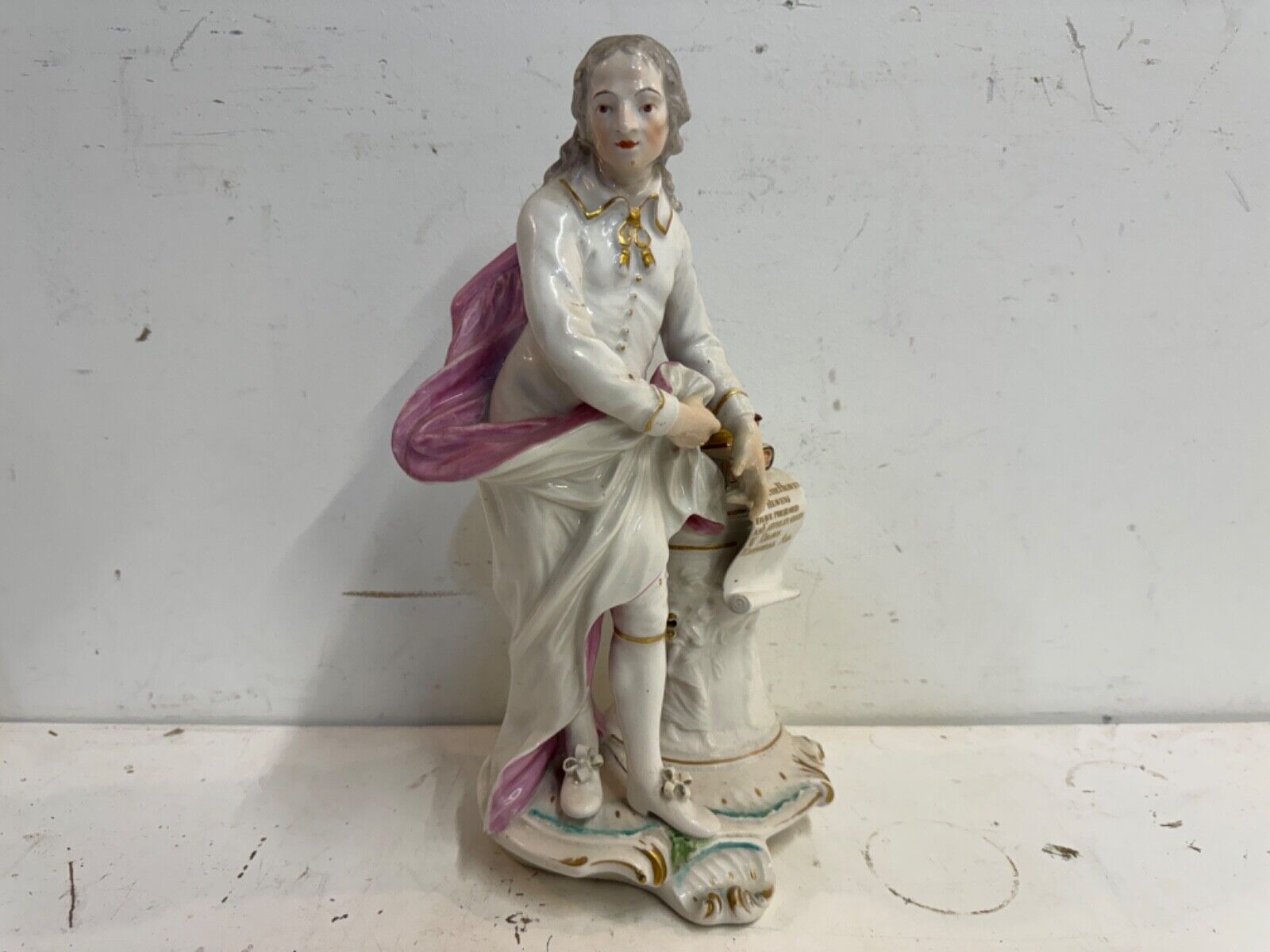 Antique Derby Porcelain John Milton Figurine c. 1765