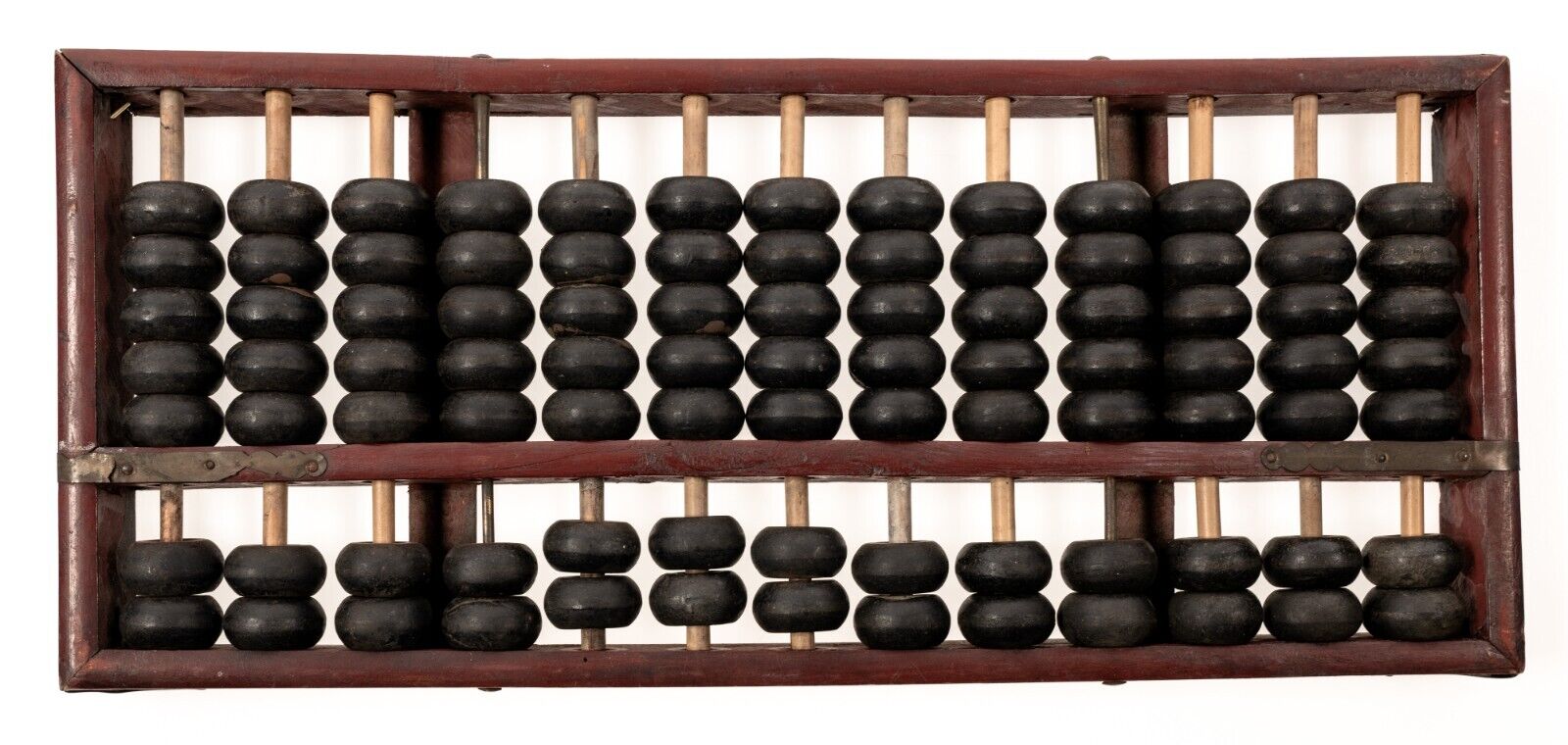 OLD Chinese Abacus Wood. Very worn. SEE PHOTOS 16in 7in 2.5lbs