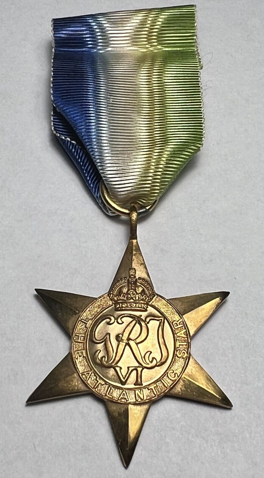 Original WWII Great Britain The Atlantic Star Military Medal w/ Ribbon
