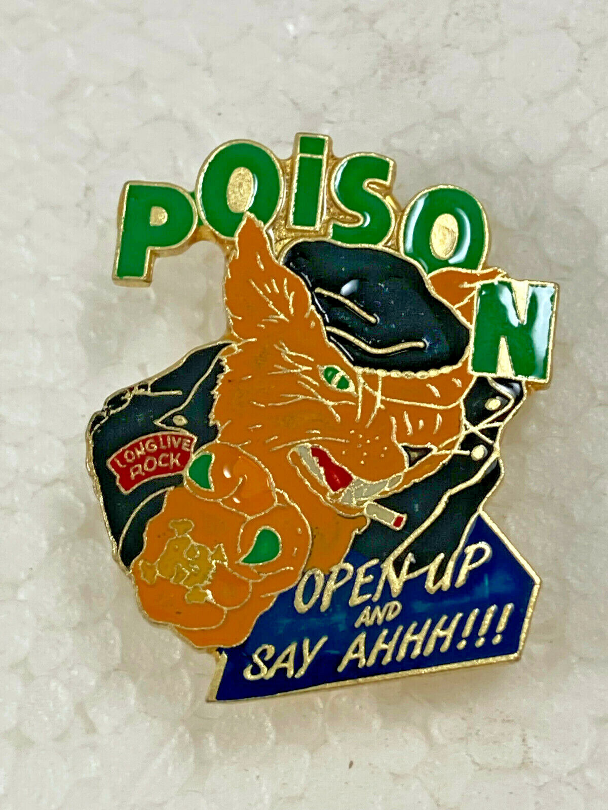 Official 1988 Licensed POISON Metal Pinback Lapel Pin Badge ~ MINT SEALED