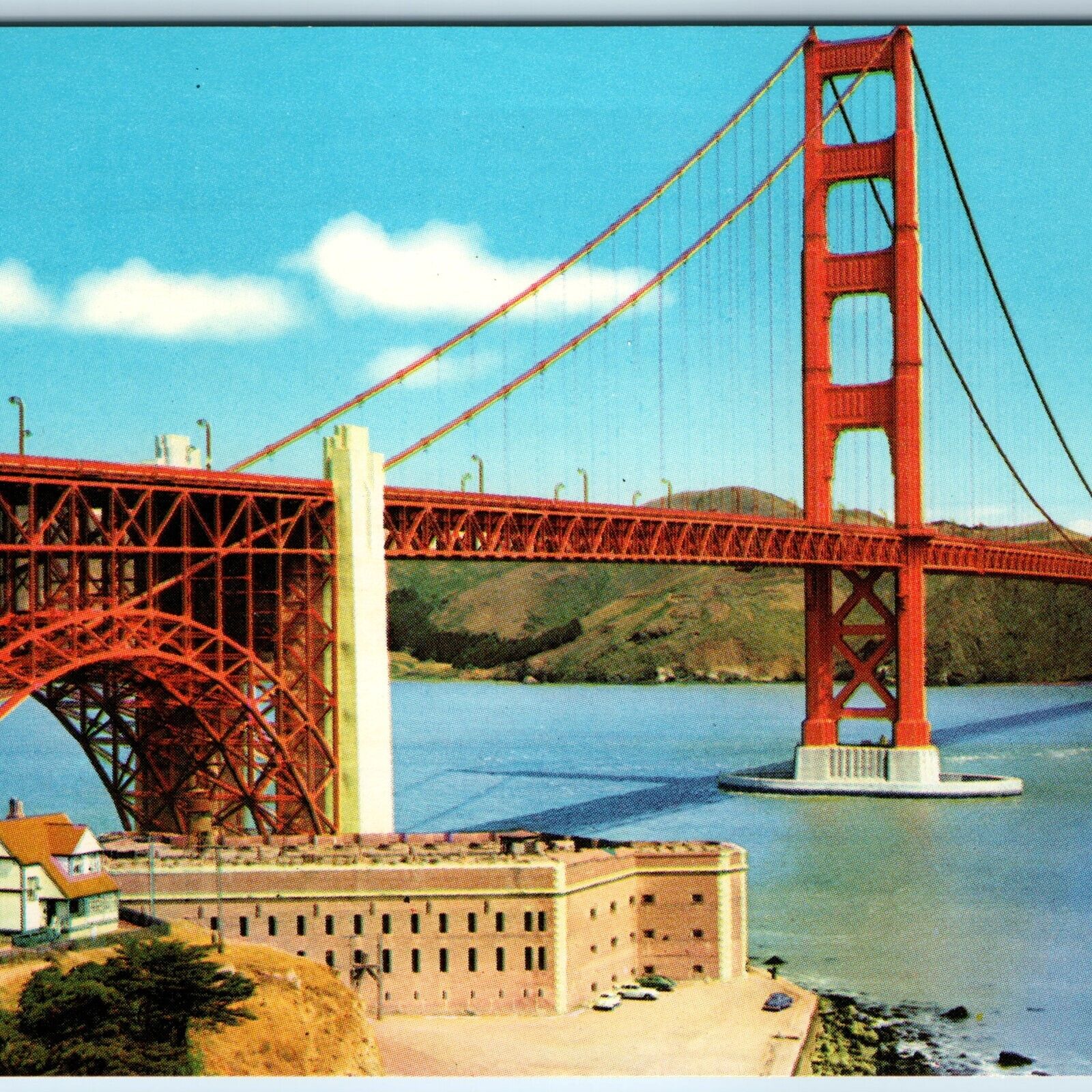 c1960s San Francisco, CA Golden Gate Red Suspension Bridge Marin Redwood PC A227