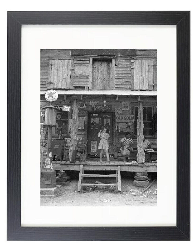 1939 Gas Station & Country Store Vintage 8x10 MATTED & FRAMED PICTURE PHOTO