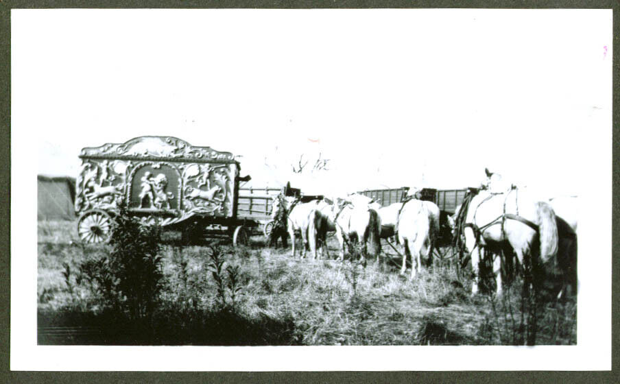 Lion Tableau Wagon John Robinson Circus backlot 1917 photograph