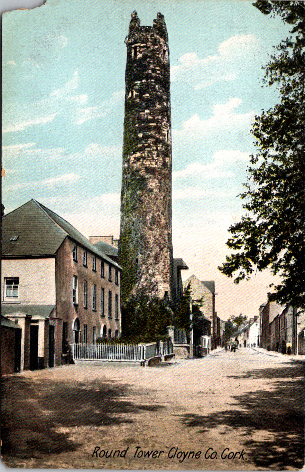Vintage C. 1905 Round Tower Malapardas Cloyne County Cork Ireland Irish Postcard