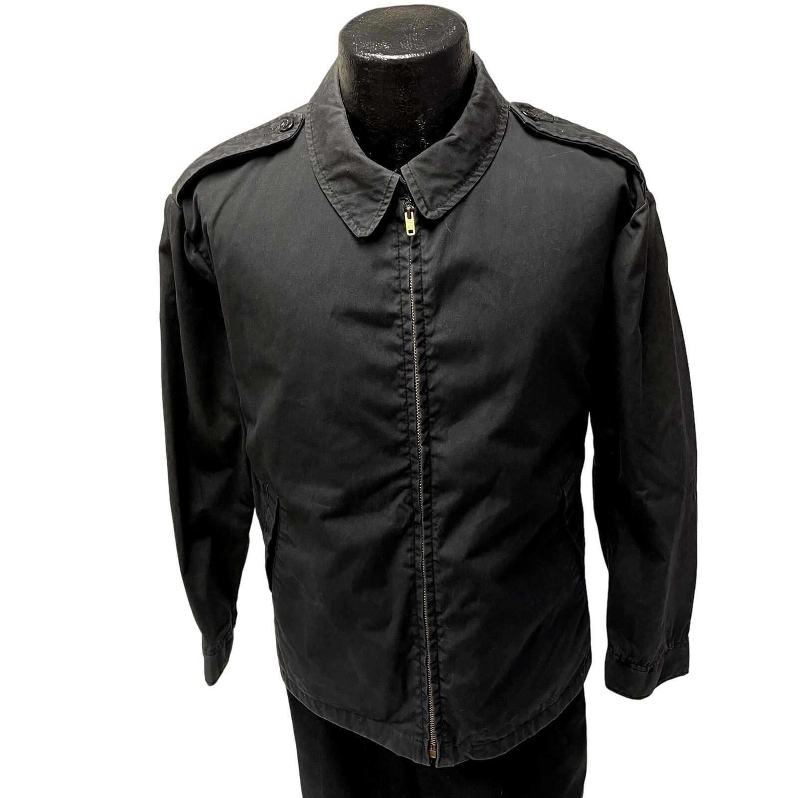 Vintage 80’s Patriot Military Army Black Windbreaker MECHANIC Shop 50/50 Jacket 