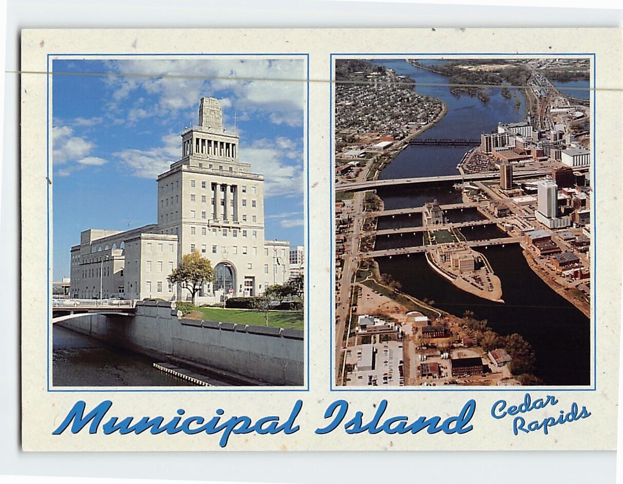 Postcard Municipal Rapids Cedar Rapids Iowa USA