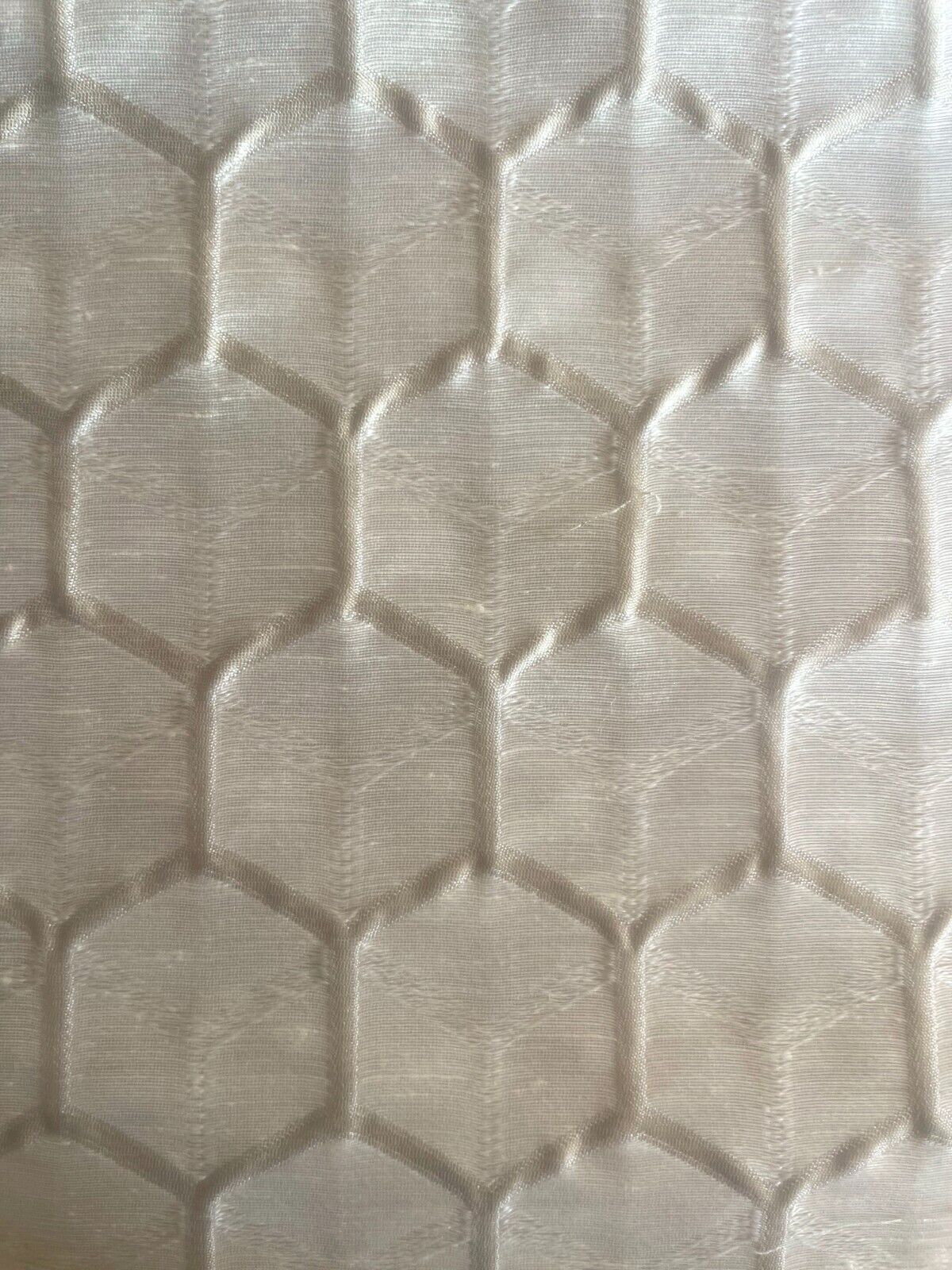 8 yds Honeycomb Champagne Ivory Geometric Multi Purpose Upholstery Fabric