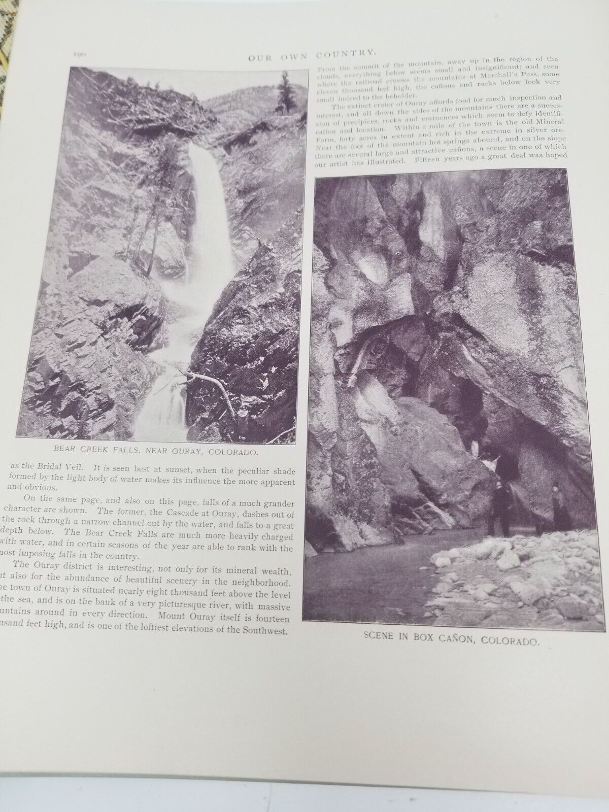 1894 Photos Colorado Waterfalls Santa Fe New Mexico Our Own Country May Antique