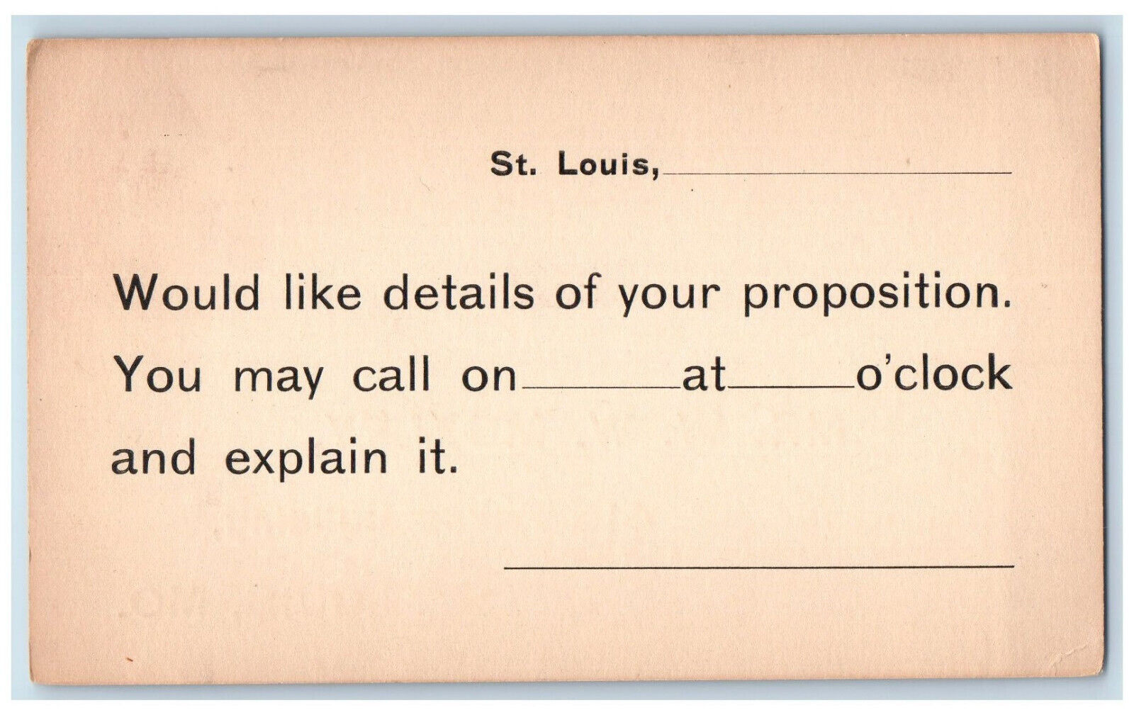 c1880\'s Details of Proposition MR WW Moxley St. Louis Missouri MO Postal Card