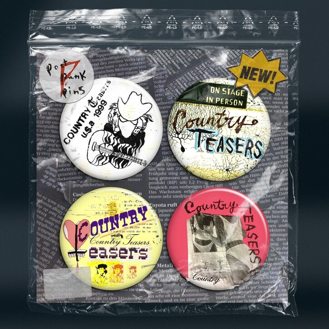 COUNTRY TEASERS 3 - Ben Wallers The Rebel Glasgow Scotland Button Badge Set x 4