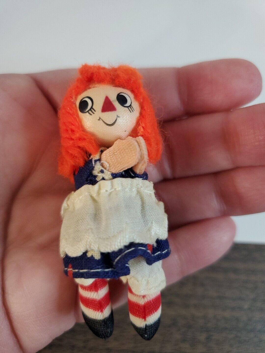 1978 Raggedy Ann clip on Plush Doll Made In Korea Vintage 