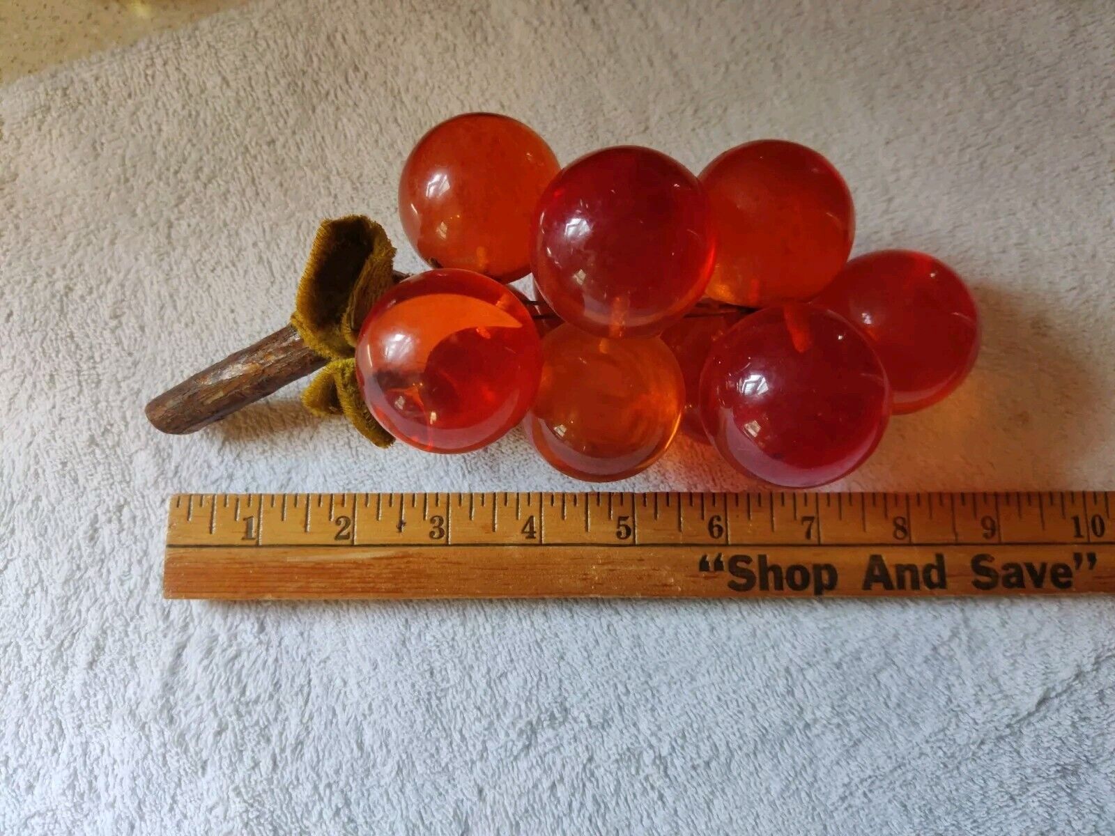Vintage MCM Lucite Grape Cluster Orange Color 