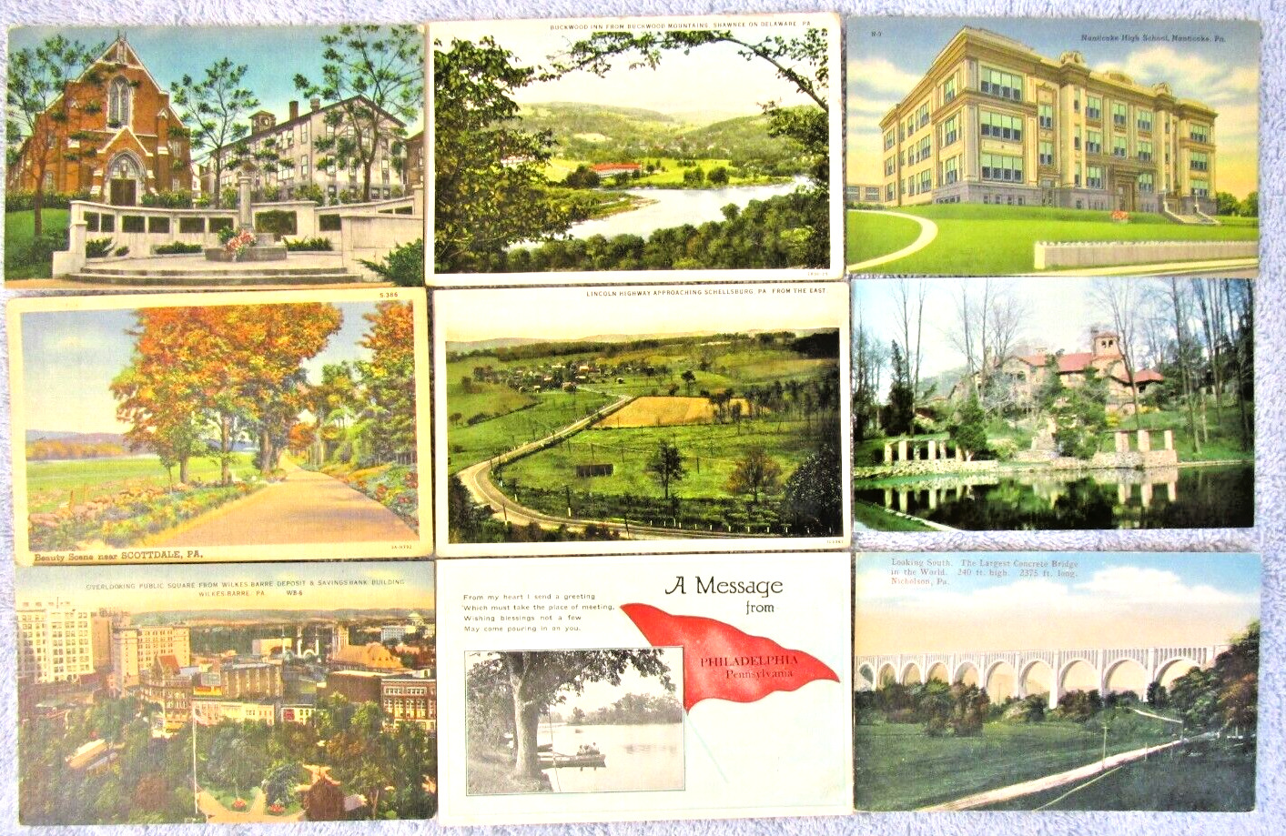 117 Vintage Pennsylvania Postcards Lot Posted Unposted, People, Places, Scenery