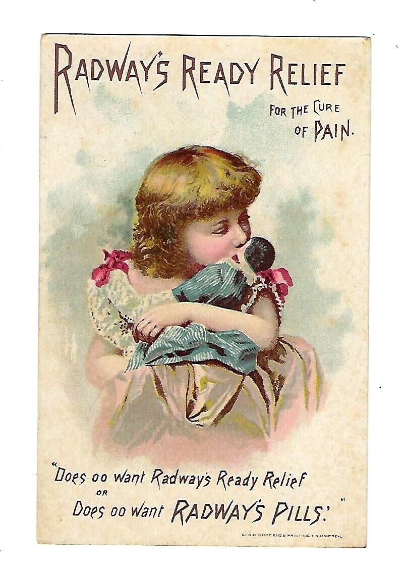 c1887 Trade Card R.R.R. Radway\'s Ready Relief, For The Cure Of Pain