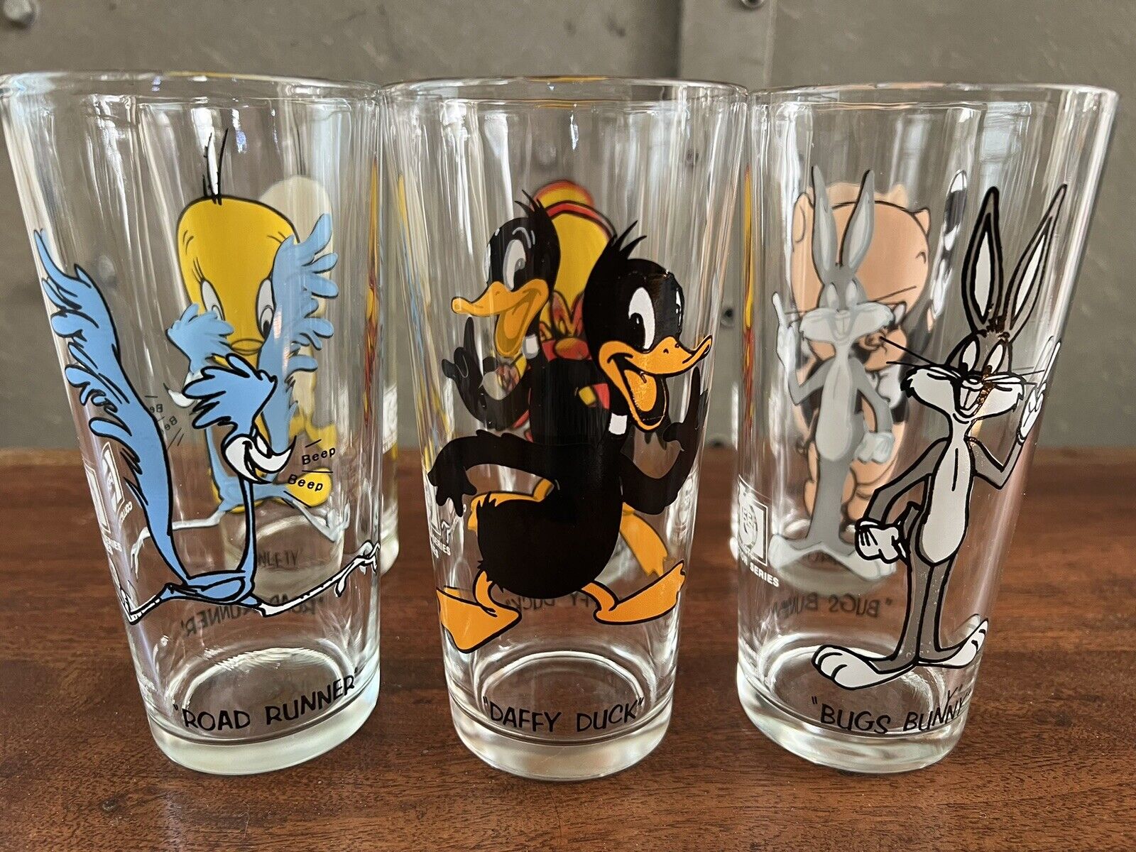 Pepsi Collectors Series Glasses 1973 Looney Toons Set 6 Different Toons CLEAN