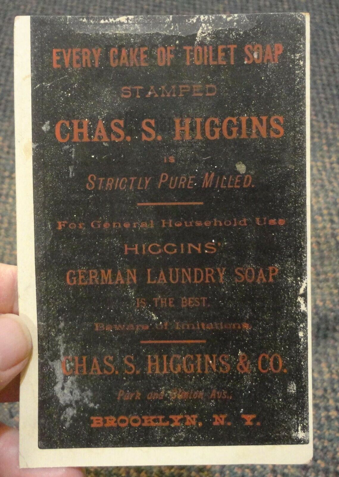 c1880s Higgins German Laundry Soap Brooklyn NY trade card - Emperor William I