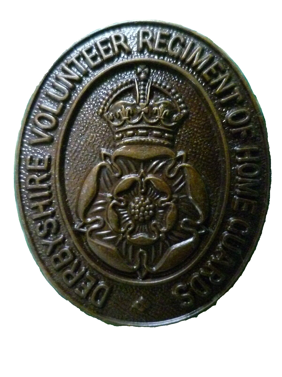 Derbyshire Volunteer Regiment Home Guards Cap Badge Bronze 2 Lugs Antique Org