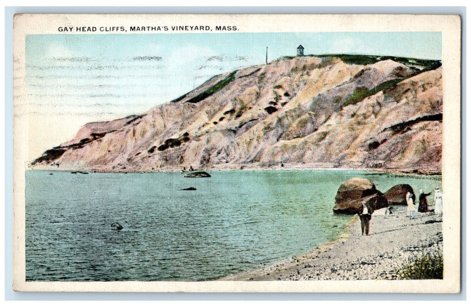 c1930's Gay Head Cliffs Martha's Vineyard Massachusetts MA Vintage Postcard