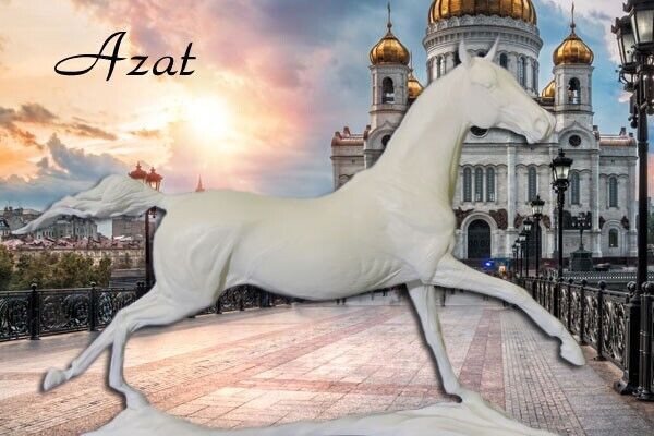 1:12 scale unpainted artist resin Akhal-Teke stallion, AZAT