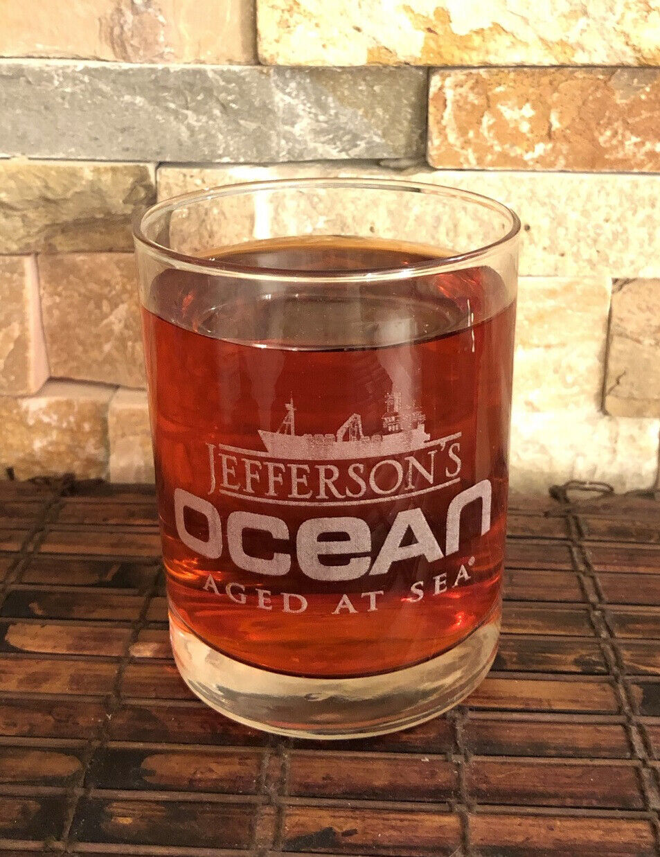 JEFFERSON'S OCEAN Collectible Whiskey Glass 8 Oz