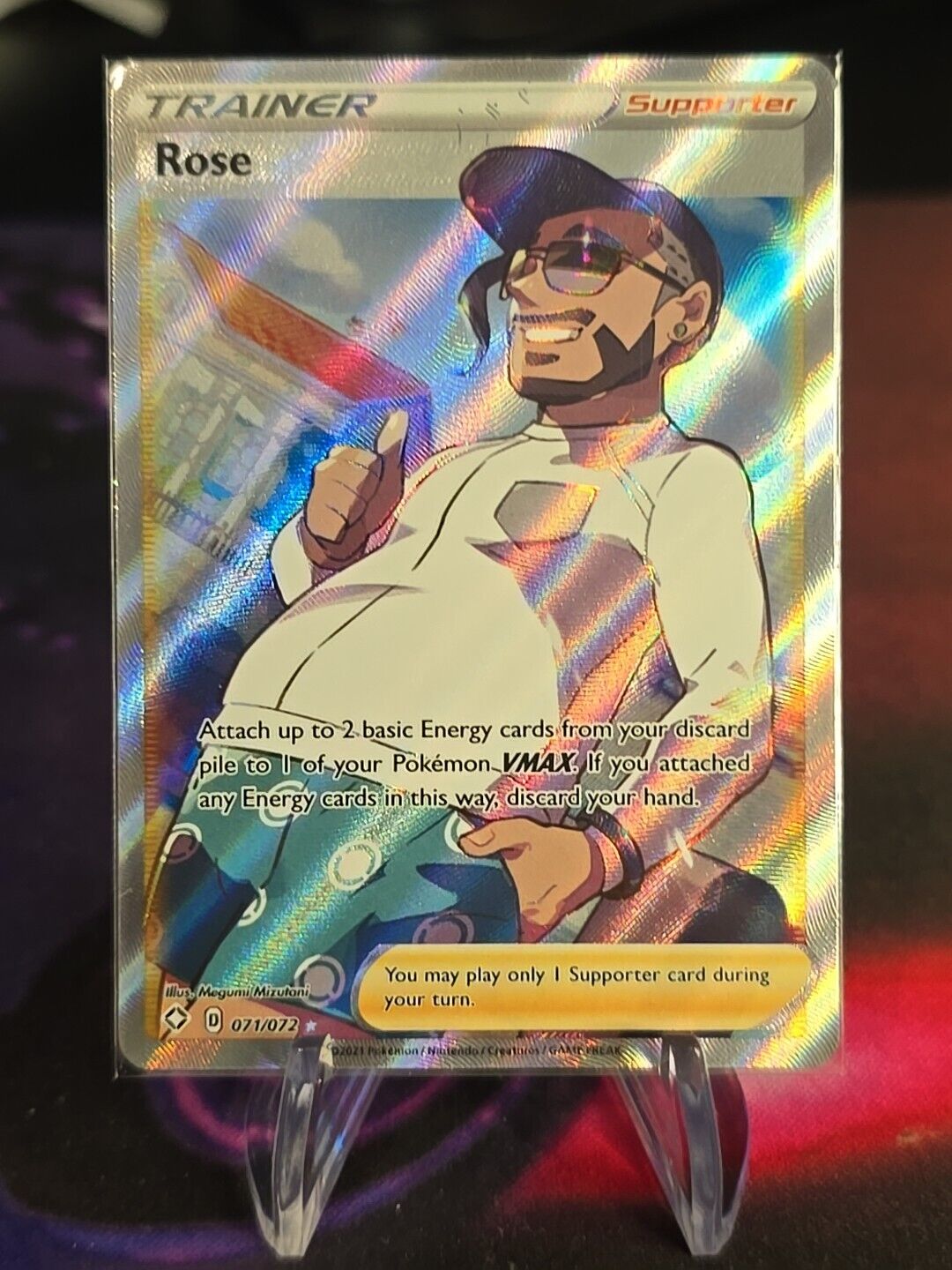 Pokemon Card - Rose 071/072 - Shining Fates - Full Art, NM