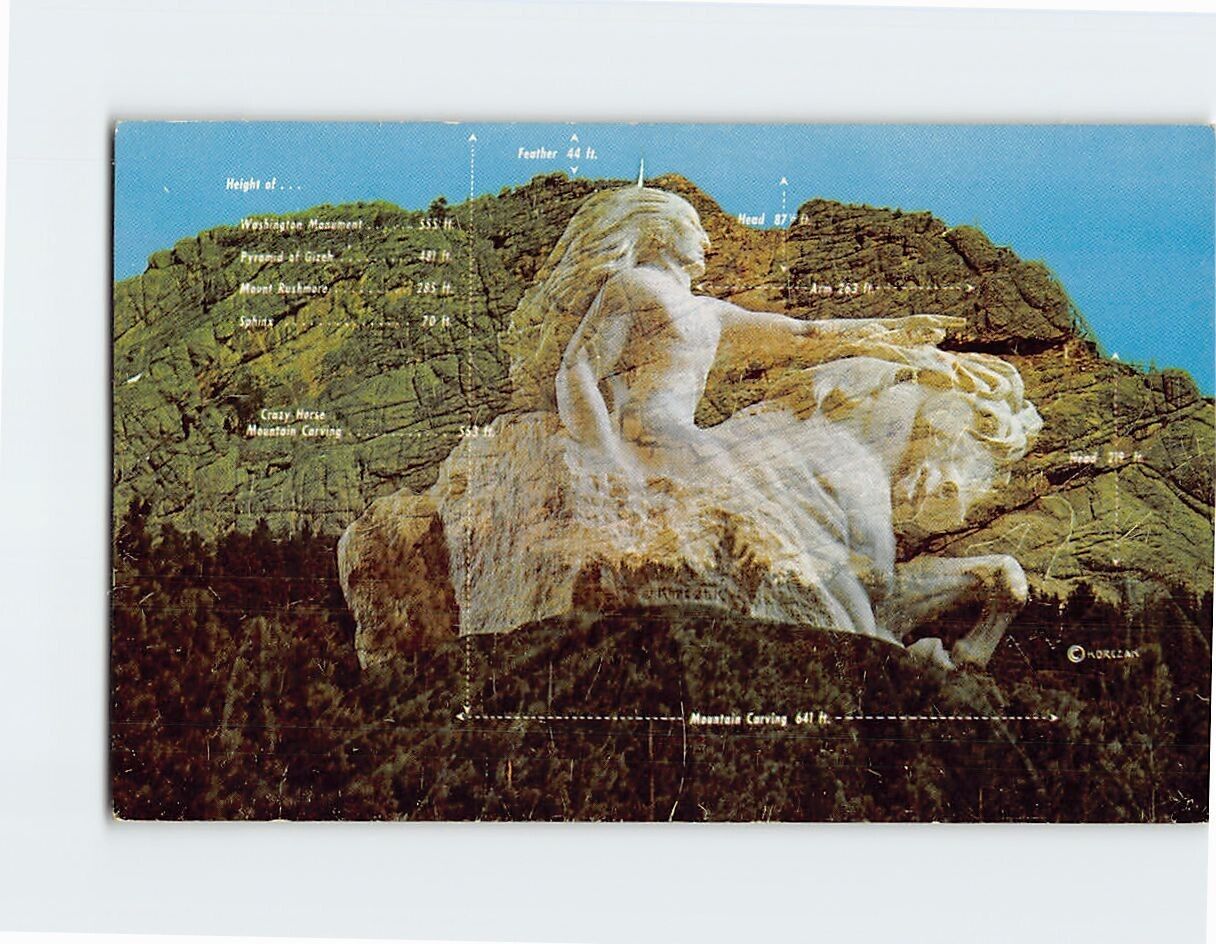 Postcard Marble Model Crazy Horse South Dakota USA