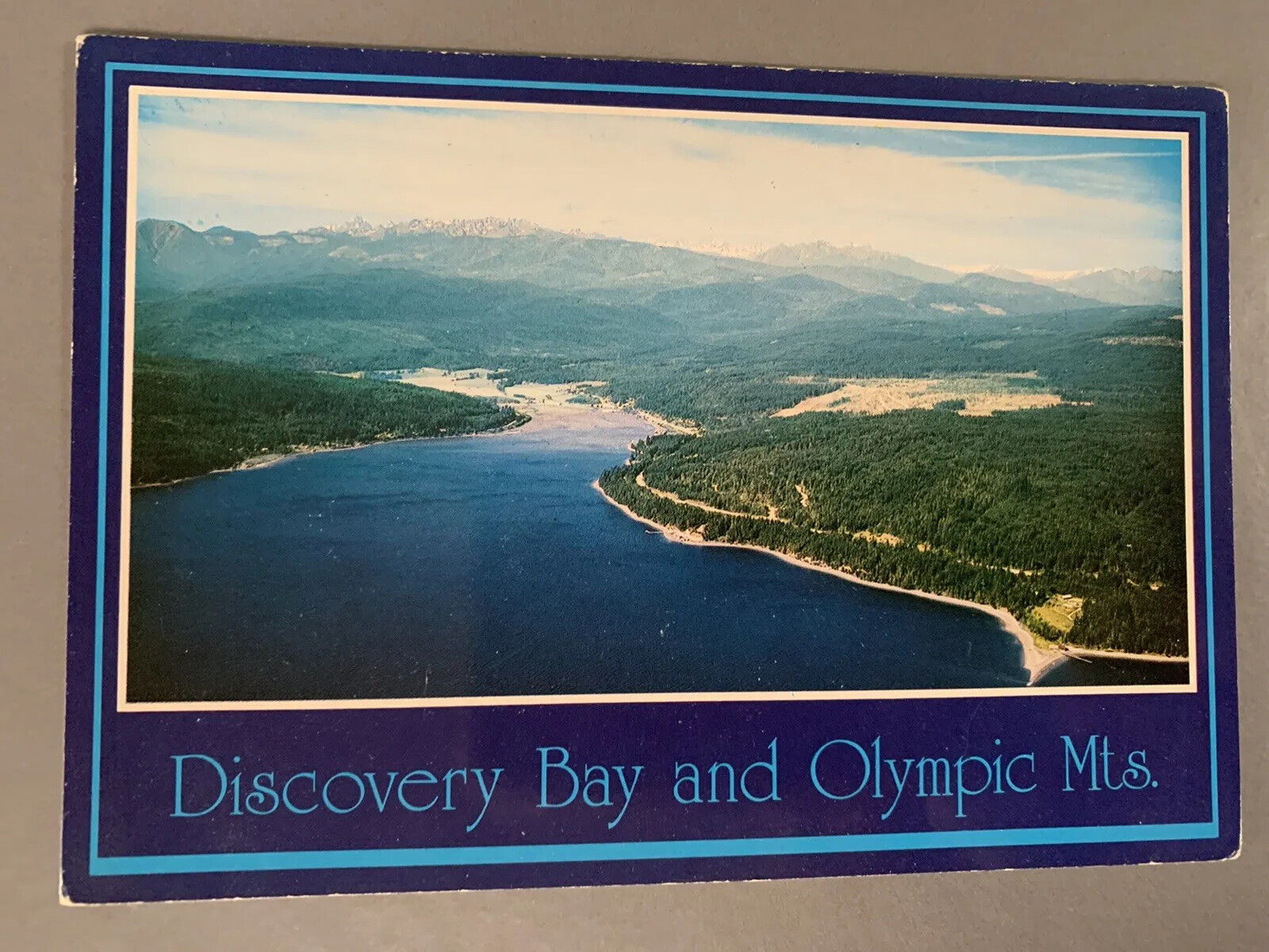 Vintage Discovery Bay Olympic Mountains Vancouver Washington Postcard Unposted